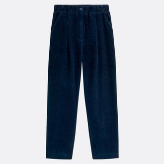 La Redoute Collections Carrot broek in ribfluweel met hoge taille