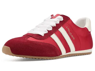 J/Slides Peggy Womens Shoes Red/White : 8.5 M, Suede/Synthetic