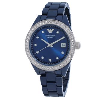 Emporio Armani Leo Quartz Crystal Blue Dial Watch AR70012