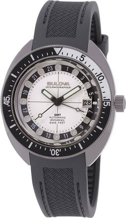 Bulova Oceanographer GMT Automatic White Dial Mens Watch 98B407
