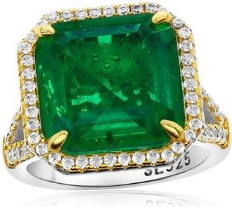 Suzy Levian Suzy Levian Gala Collection Silver Cz Cocktail Ring