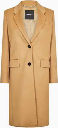 HUGO BOSS Womens Womens 10244030 01 Overcoat - Cream - Size: 12