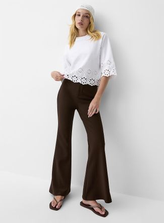 Icone Womens Stretch twill flared dress pant