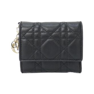 Dior Black Leather Wallet (Tri-Fold) (Pre-Owned)
