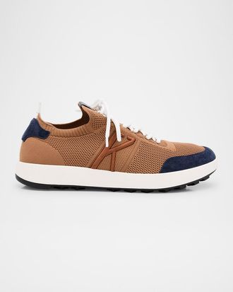 Kiton Mens Knit Runner Sneakers