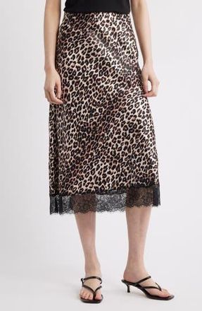 Rails Ebony Leopard Print Lace Satin Skirt in Nala at Nordstrom Rack, Size X-Small
