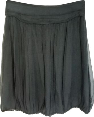 Burberry Black Chiffon Pleated Skirt Size M