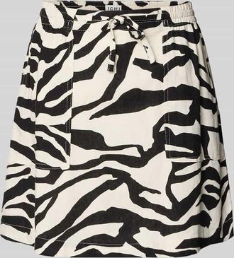 Ichi Minirock aus Leinen-Viskose-Mix Modell LINNO in Offwhite, Gr&ouml;&szlig;e 34