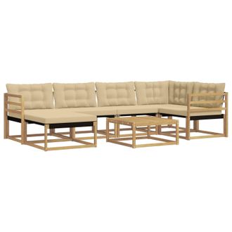 vidaXL Conjunto De Sof&aacute;s De Exterior 7 Pcs Y Beige 79 X 79 X 37 Cm Vidaxl