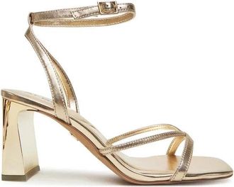 Aldo Womens Aldo Stellare Dress Sandals Gold Ankle Strap Block Heel ZAP1652