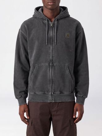 Carhartt Work in Progress Felpa in cotone con cappuccio, zip e spalle cadute