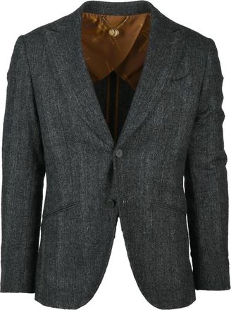 Maurizio Miri Ronde jas met knoopsluiting - Heren - Blazers - Grijs - M - Wol - Jassen
