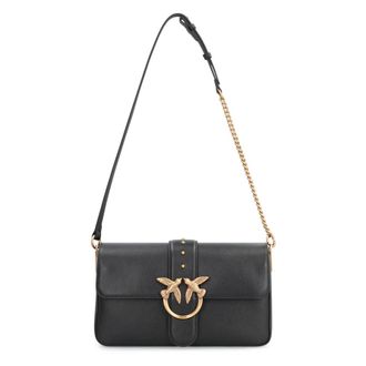 Pinko Shoulder Bags, female, Black, ONE SIZE, Love Bag Slouchy Leather crossbody bag