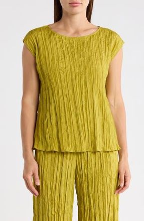 Eileen Fisher Crinkle Silk Top in Golden Pear at Nordstrom Rack, Size Xx-Small