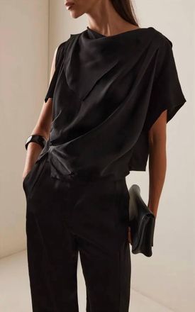 Rachel Comey Sashay Short Sleeve Top In Black