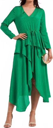 Maje Happy Days Flowing Midi Dress In Green