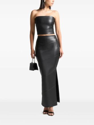 Manière De Voir panelled split hem maxi skirt - Nero