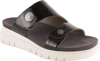 David Tate Elena Wedge Slide Sandal in Black Patent at Nordstrom Rack, Size 8.5