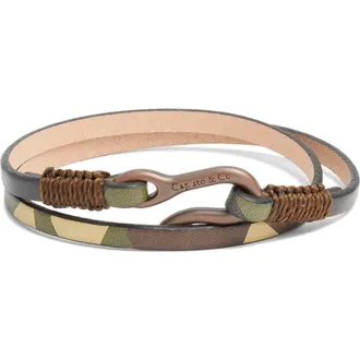 Caputo & Co. Leather Double Wrap Bracelet in Camouflage at Nordstrom