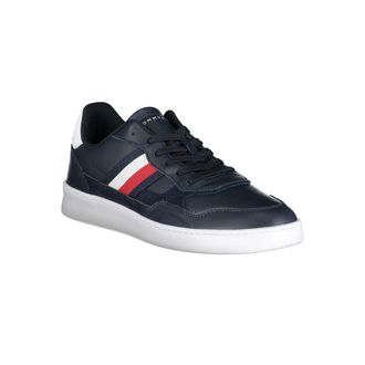 Tommy Hilfiger Contrast-Stripe Leather Sneaker - Blue