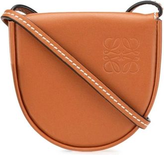 Loewe Pre-owned Cross Body Bags, female, Brown, Size: ONE SIZE Pre-owned Leather Mini Horseshoe Bag