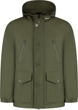 Woolrich Green Solid Hood Jackets