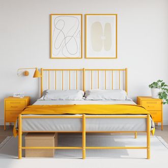 Berkfield Home Bedside Cabinets 2 pcs Mustard Yellow 36x39x50.5 cm Steel