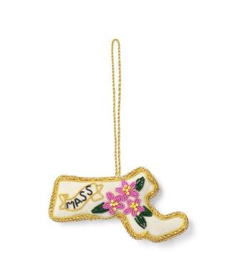 Matr Boomie Massachusetts State Mayflower Beaded Fabric Ornament - Embroidered in Cream at Nordstrom