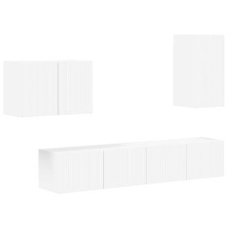 vidaXL Conjunto De Mueble Para Tv De Pared 4 Pcs Madera De Ingenier&iacute;a Vidaxl