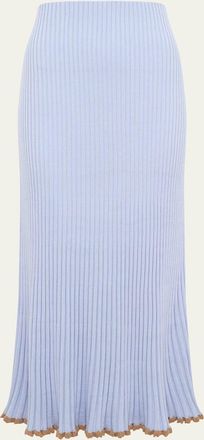 Gabriela Hearst Kavya Rib Knit Midi Skirt