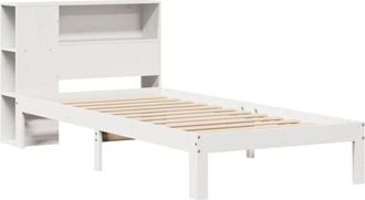 vidaXL Bookcase Bed without Mattress White 90x200cm Solid Wood Pine Vidaxl