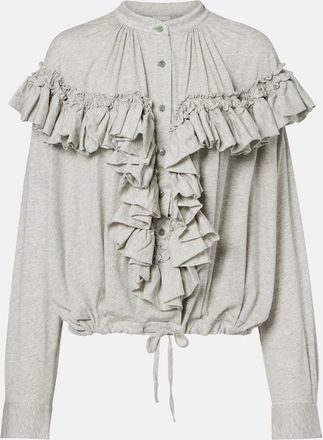 Dries Van Noten Blusa de jersey de algod&oacute;n con volantes