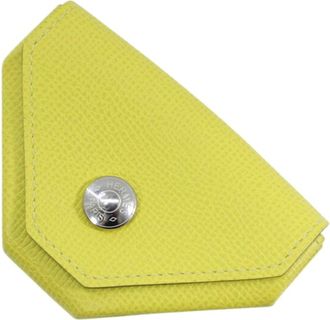 Herm&egrave;s Lime Epsom Leather Coin Purse/Coin Case (Pre-Owned)