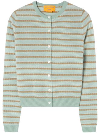 Guest In Residence Pebble Stripe Jane Button-Down Cardigan