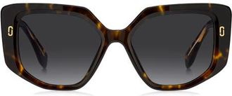 Marc Jacobs 52mm Gradient Square Sunglasses in Havana/Dark Grey Sf at Nordstrom