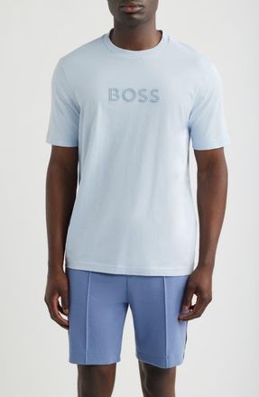 BOSS Terrace Logo Cotton Graphic T-Shirt in Open Blue at Nordstrom, Size Xx-Large