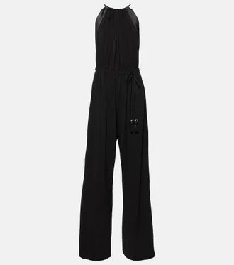 Max Mara Ubi silk satin-trimmed jersey jumpsuit