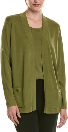 Anne Klein Petite Semi Sheer Short Sleeve Cardigan