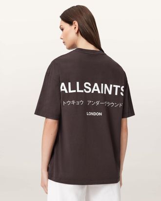 AllSaints Cotton Underground Etta Oversized T-Shirt, Size: M