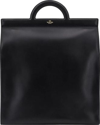 Valentino Garavani Zwarte Leren Handtas Ss 24 - Heren - Handtassen - Zwart - ONE Size - Tassen