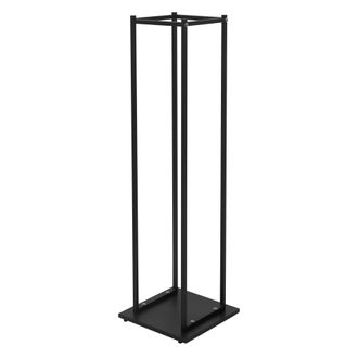 ML Design Estanteria Met&aacute;lica Para Le&ntilde;a 33 X 33 X 115 Cm Soporte Organizador De Madera Para Interior O Exterior, Le&ntilde;ero Negro Moderno Junto A Chimenea / Fogata 