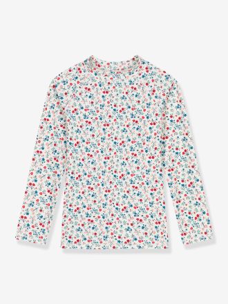 Petit Bateau Kinder Badeshirt PETIT BATEAU mit UV-Schutz und Blumenprint wei&szlig;