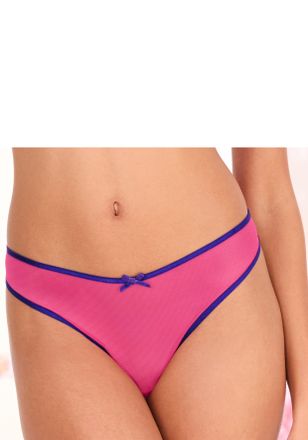 Vivance String VIVANCE Finja, Damen, Gr. 48/50, pink (pink, blau), Mesh, Obermaterial: 80% Polyamid, 20% Elasthan, Unterhosen String, aus transparentem Soft-M