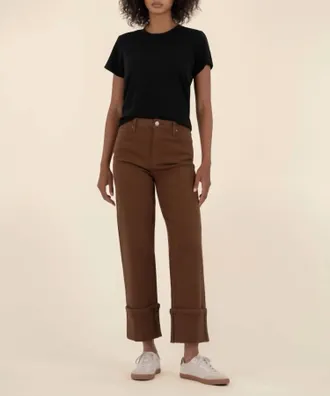 Kut from the Kloth Sienna High Rise Straight Leg Jeans In Cafe
