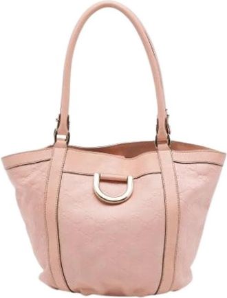 Gucci Pre-owned Embossed Leather Tote - Dames - Vintage Shopper - Roze - ONE Size - Leer - Vintage