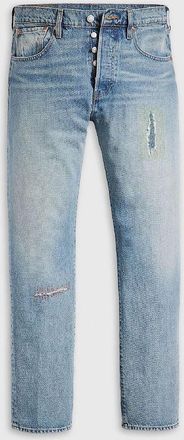 Levi's Mens Distressed Mid Rise Straight Leg Jeans - Blue - Size: 29/32