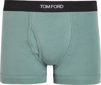 Tom Ford Stretch-cotton Boxer Briefs - Teal - XL
