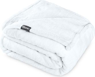 Bare Home Microplush Fleece Blanket in White at Nordstrom, Size Twin