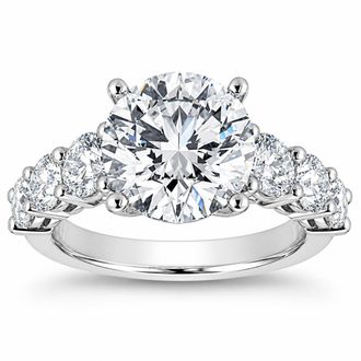 Pompeii3 Certified 4Ct Diamond Engagement Ring 14k Gold Lab Grown
