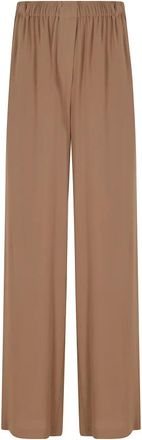 Federica Tosi Pantalone Fluido Crepe de Chine - Dames - Wijde Broeken - Bruin - XS - Broeken